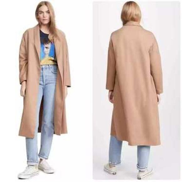 AYR Jackets & Blazers - AYR The Robe Jacket Coat Tan Camel Shawl Collar Wool Blend Longline Medium